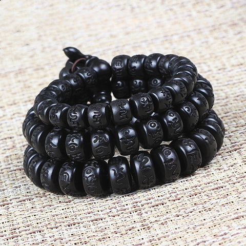 Bracelet en perles de bouddha en jujube naturel de style ethnique, bijoux en bois m3331238