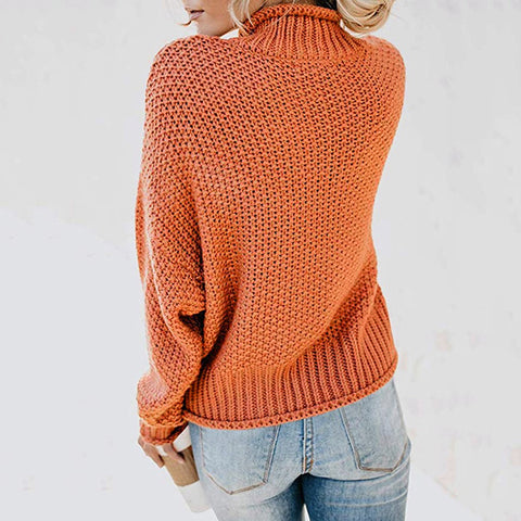 Rollkragenpullover aus dickem Garn. Neuer Strickpullover für Herbst und Winter M300633