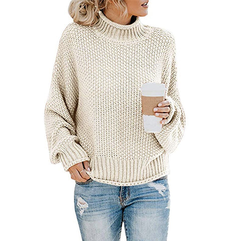 Rollkragenpullover aus dickem Garn. Neuer Strickpullover für Herbst und Winter M300633