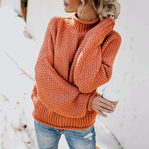 Rollkragenpullover aus dickem Garn. Neuer Strickpullover für Herbst und Winter M300633