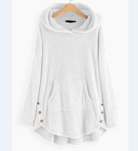 Pull à capuche manches longues en velours double face, taille moyenne et longue m300435 