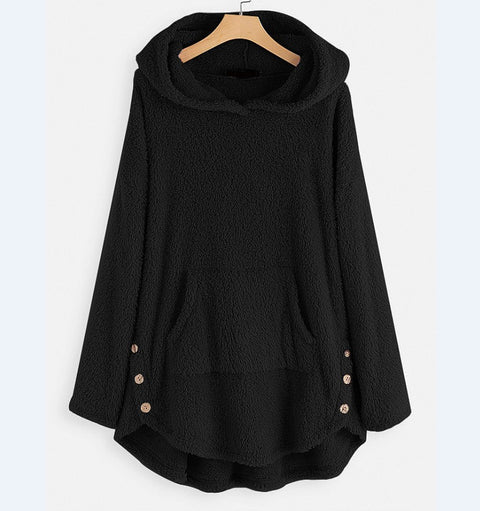 Pull à capuche manches longues en velours double face, taille moyenne et longue m300435 