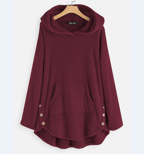 Pull à capuche manches longues en velours double face, taille moyenne et longue m300435 