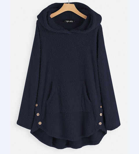 Pull à capuche manches longues en velours double face, taille moyenne et longue m300435 
