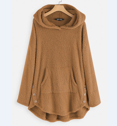 Pull à capuche manches longues en velours double face, taille moyenne et longue m300435 