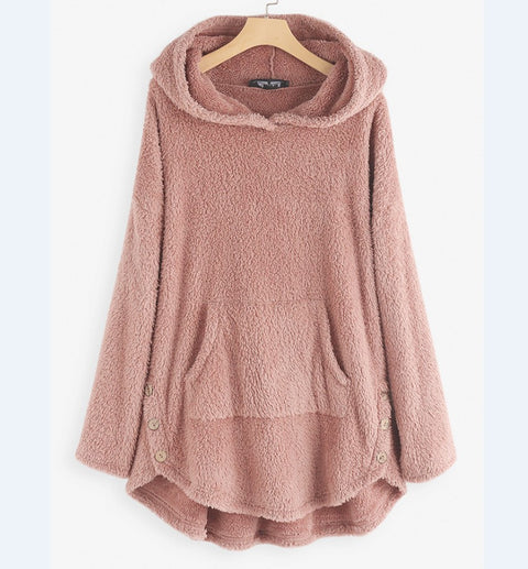 Pull à capuche manches longues en velours double face, taille moyenne et longue m300435 