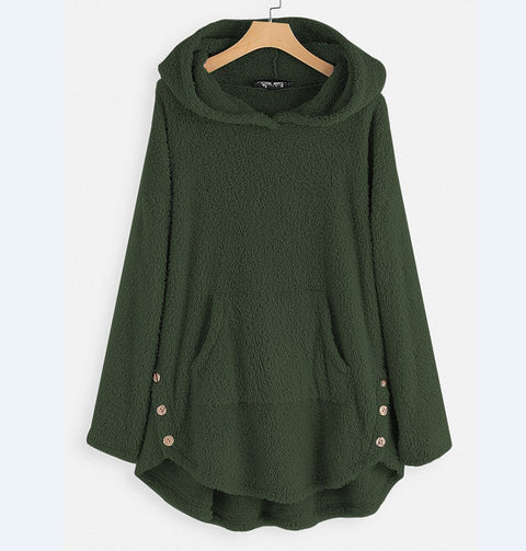 Pull à capuche manches longues en velours double face, taille moyenne et longue m300435 