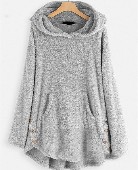 Pull à capuche manches longues en velours double face, taille moyenne et longue m300435 