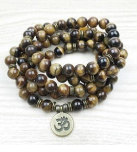Bracelet Amazon 8 mm avec pendentif œil de Bouddha 108 lotus m3331231