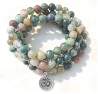 Bracelet Amazon 8 mm avec pendentif œil de Bouddha 108 lotus m3331231