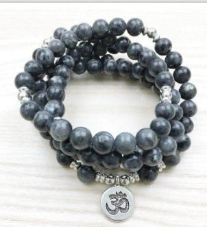 Bracelet Amazon 8 mm avec pendentif œil de Bouddha 108 lotus m3331231