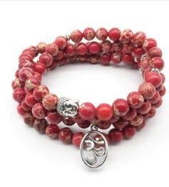 Bracelet Amazon 8 mm avec pendentif œil de Bouddha 108 lotus m3331231