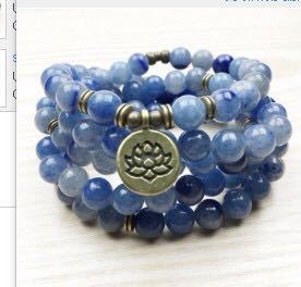 Bracelet Amazon 8 mm avec pendentif œil de Bouddha 108 lotus m3331231
