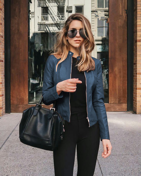 Autumn and winter women's fashion leather PU suit jacket m301933
