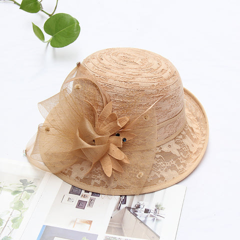 Chapeau haut de forme en dentelle fleurie m3331114