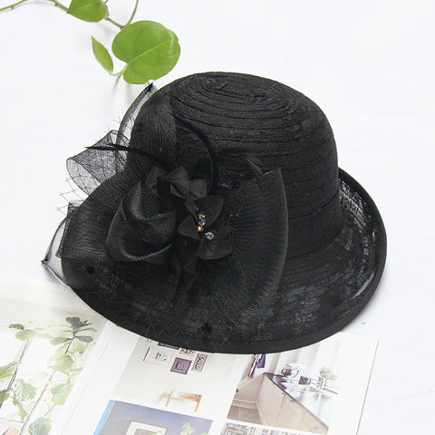 Chapeau haut de forme en dentelle fleurie m3331114
