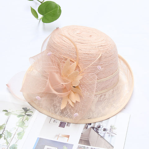 Chapeau haut de forme en dentelle fleurie m3331114