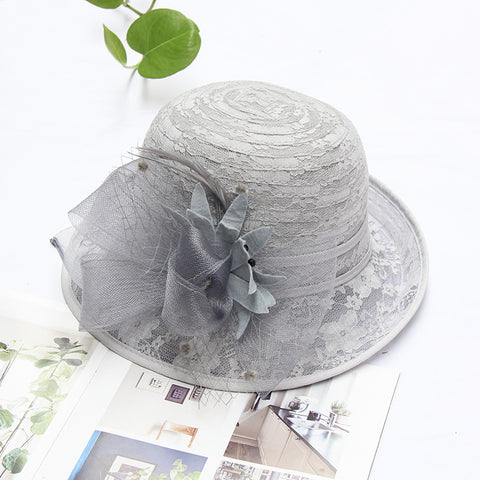 Chapeau haut de forme en dentelle fleurie m3331114