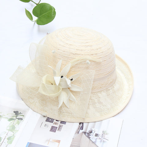 Chapeau haut de forme en dentelle fleurie m3331114