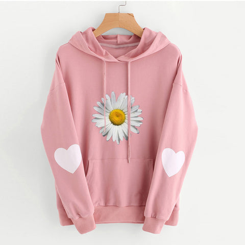 Sweat-shirt ample à capuche imprimé décontracté pour femme M300224 