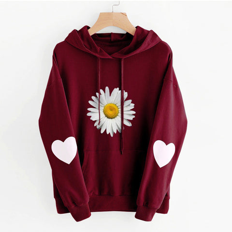 Sweat-shirt ample à capuche imprimé décontracté pour femme M300224 