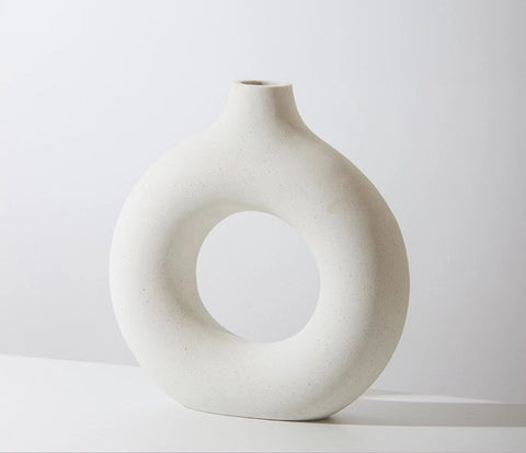 Ornement de vase en céramique cerclé, arrangement floral de salon, m33311014 