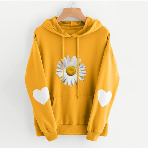 Sweat-shirt ample à capuche imprimé décontracté pour femme M300224 