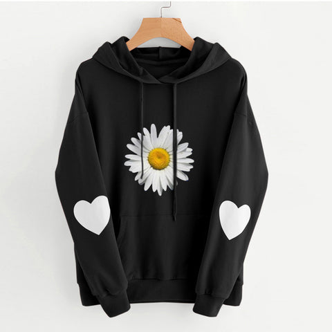 Sweat-shirt ample à capuche imprimé décontracté pour femme M300224 