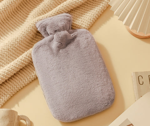 Bouillotte en poils de lapin synthétiques avec sac à eau chaude pour une chaleur durable Chauffe-mains en PVC m3330672 