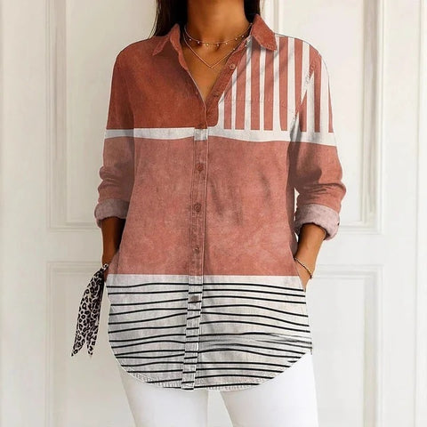 Long Sleeve Button Shirt Line Button Shirt m303196