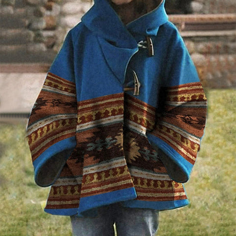 Neue lockere Wolljacke mit Retro-Print für Damen m300677 