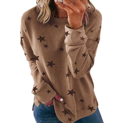 Lockerer, großformatiger, langärmeliger T-Shirt-Pullover mit Aufdruck m300593 