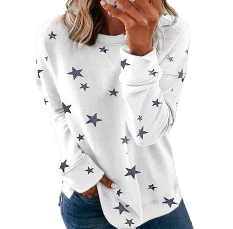 Lockerer, großformatiger, langärmeliger T-Shirt-Pullover mit Aufdruck m300593 