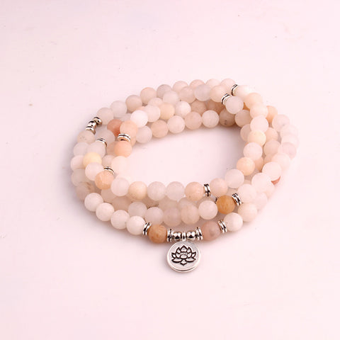 Bracelet Amazon 8 mm avec pendentif œil de Bouddha 108 lotus m3331231