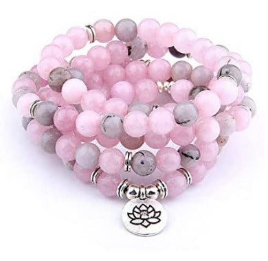 Bracelet Amazon 8 mm avec pendentif œil de Bouddha 108 lotus m3331231