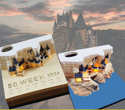 Notes autocollantes 3D Harry Potter, calendrier créatif en papier sculpté à la main de Poudlard m3331181 