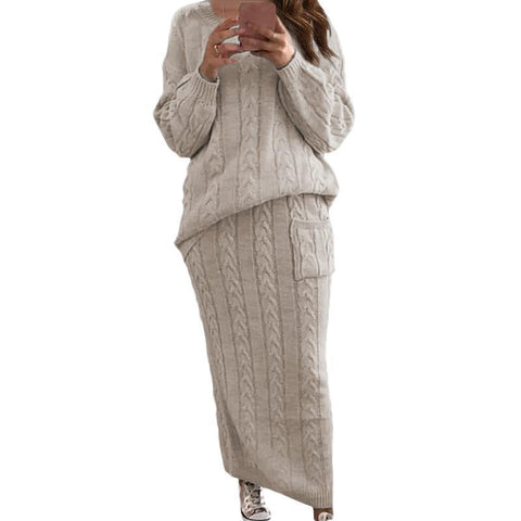 Mode Twist Blume Nadel Pullover Damen Anzug Rock m300506 