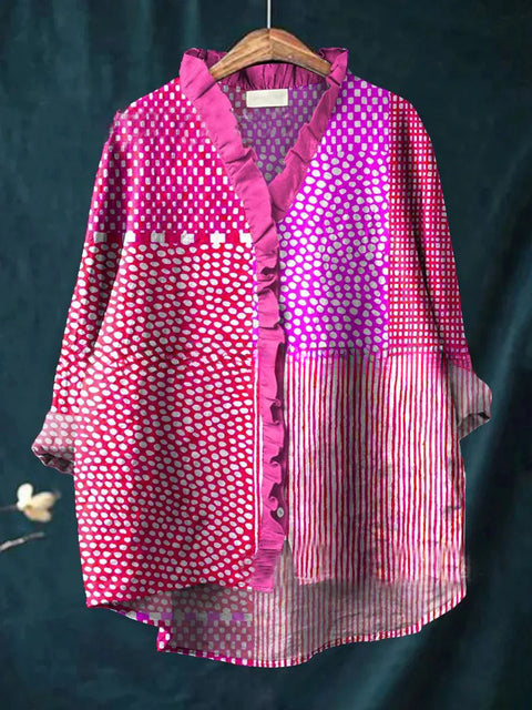Damen T-Shirt mit Rundhalsausschnitt und lockerem Druck in Übergröße, m301365 