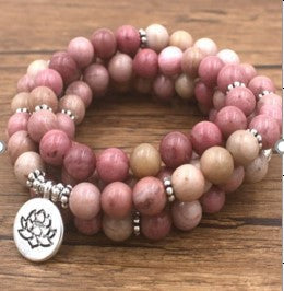 Bracelet Amazon 8 mm avec pendentif œil de Bouddha 108 lotus m3331231