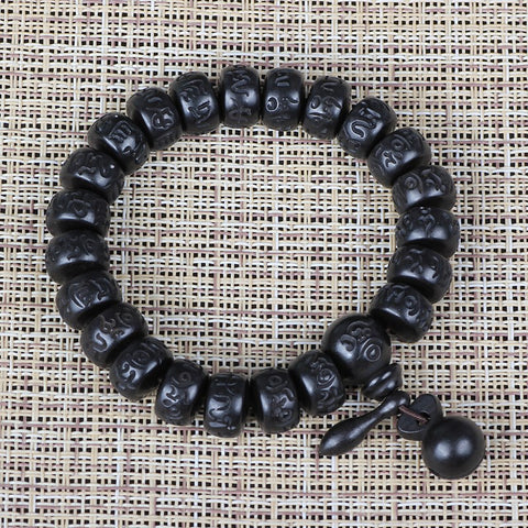 Bracelet en perles de bouddha en jujube naturel de style ethnique, bijoux en bois m3331238