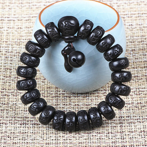 Bracelet en perles de bouddha en jujube naturel de style ethnique, bijoux en bois m3331238