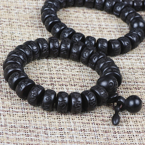 Bracelet en perles de bouddha en jujube naturel de style ethnique, bijoux en bois m3331238