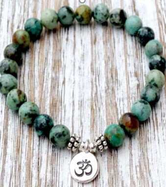 Bracelet Amazon 8 mm avec pendentif œil de Bouddha 108 lotus m3331231