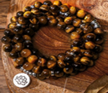Bracelet Amazon 8 mm avec pendentif œil de Bouddha 108 lotus m3331231