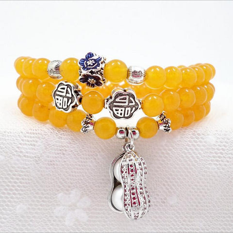 Bracelet en pierre naturelle et cristal pour femme, pierre Wangfu, agate, grenat, m3331298 