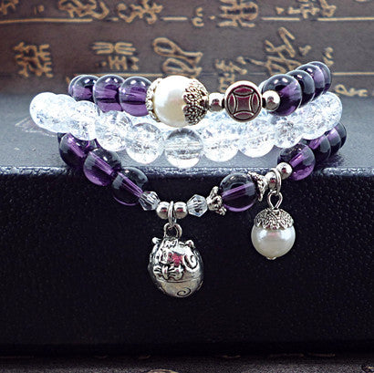 Bracelet en pierre naturelle et cristal pour femme, pierre Wangfu, agate, grenat, m3331298 