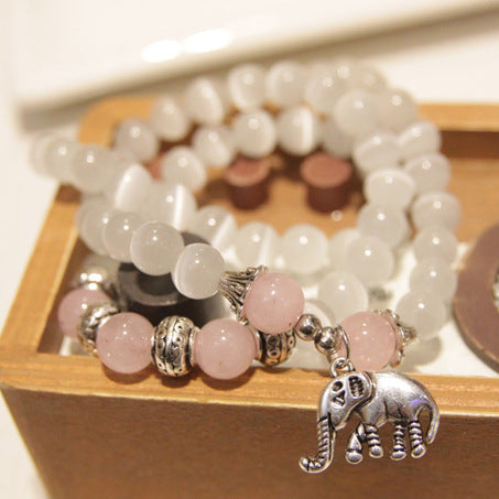 Bracelet en pierre naturelle et cristal pour femme, pierre Wangfu, agate, grenat, m3331298 