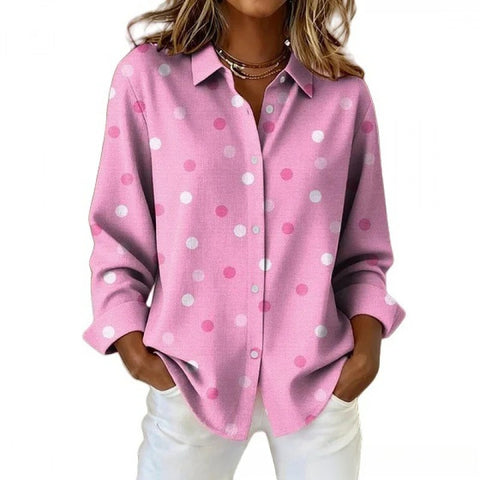 Chemise florale pour femme, imprimé floral numérique 3D, rose frais et doux, haut polyvalent m302217