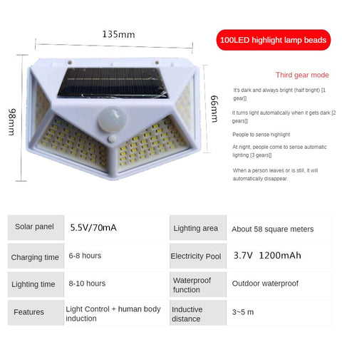 Nouvelles lampes de jardin solaires lampe à induction lampe murale domestique étanche lampe à LED très brillante m3330916