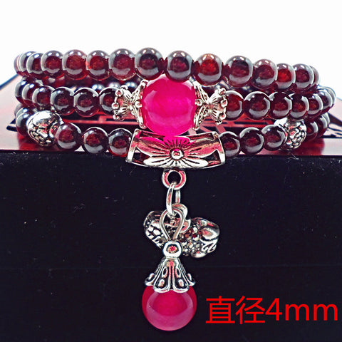Bracelet en pierre naturelle et cristal pour femme, pierre Wangfu, agate, grenat, m3331298 